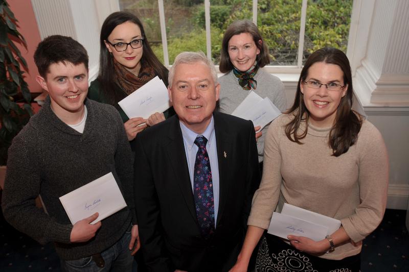 Bursary Winners with Mike Jennings