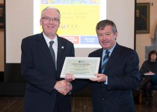Incoming President of IFUT, Michael Delargey receives Equality and Welfare Award from UCC