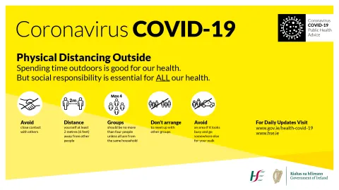 covid-19 physical distancing outside - English