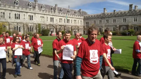 Tyndall based UCC staff walk the quad