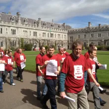 Tyndall based UCC staff walk the quad