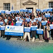 Collage of IFUT members taking part in the one-hour work stoppage on 5 October 2026